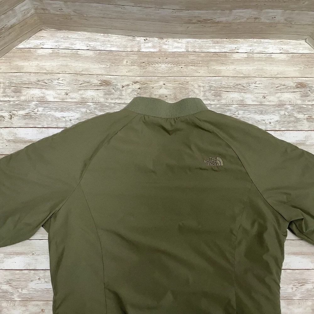 The North Face Puffer Bomber Jacket Insulated Olive Army Green M Medium - Picture 5 of 16